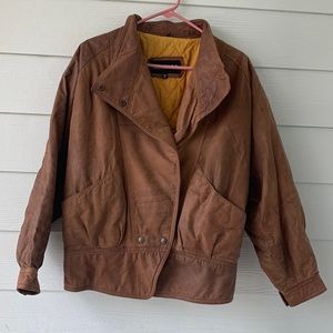 Vintage late 80’s Leather Bomber Jacket